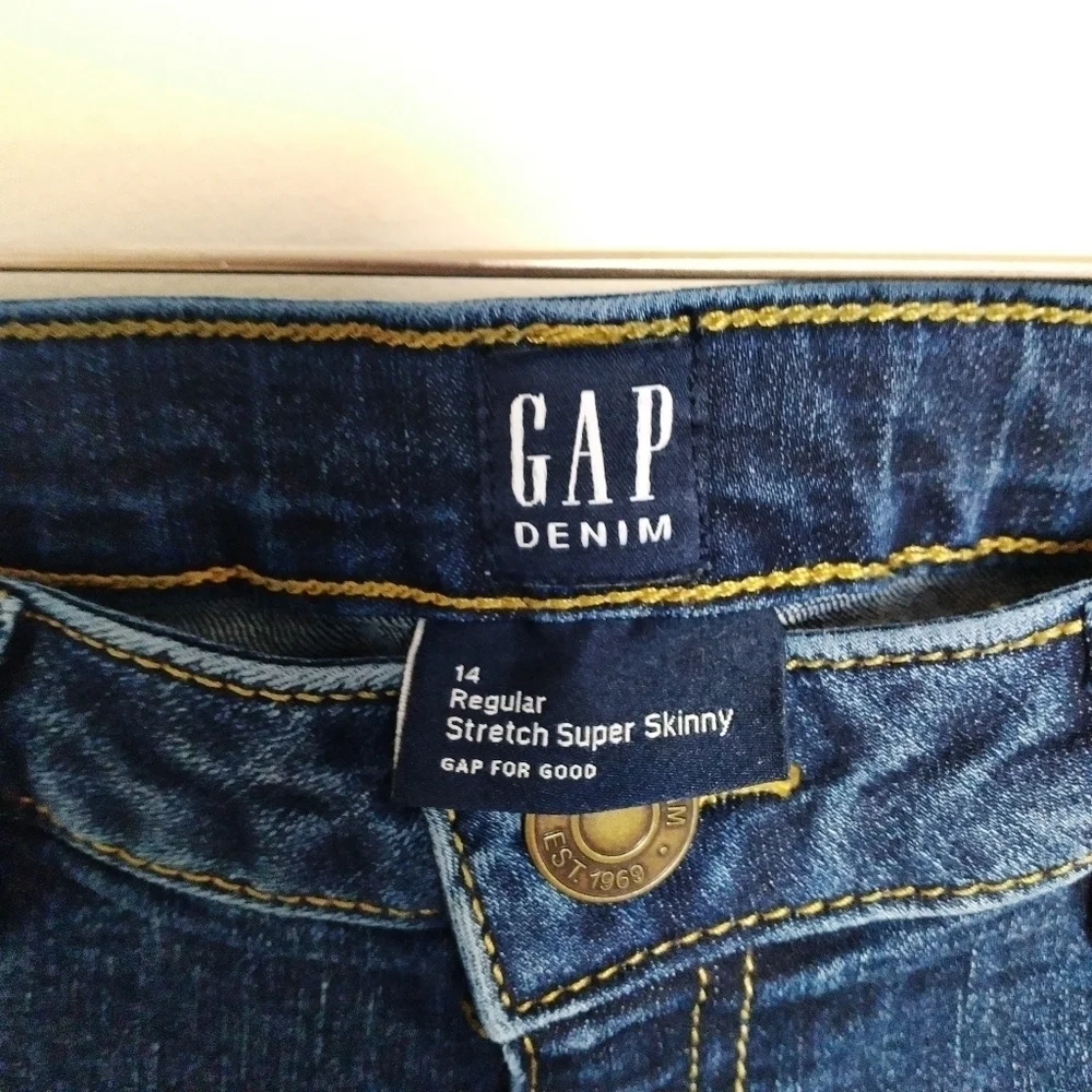 Gap Girls Dark Wash Stretch Super Skinny Jeans Size 14
